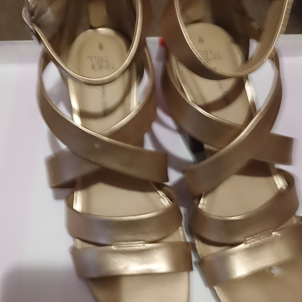 Elegant Gold Strappy Sandals